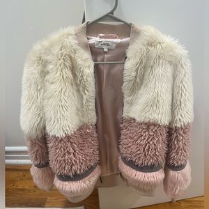 Sherpa pink and white coat